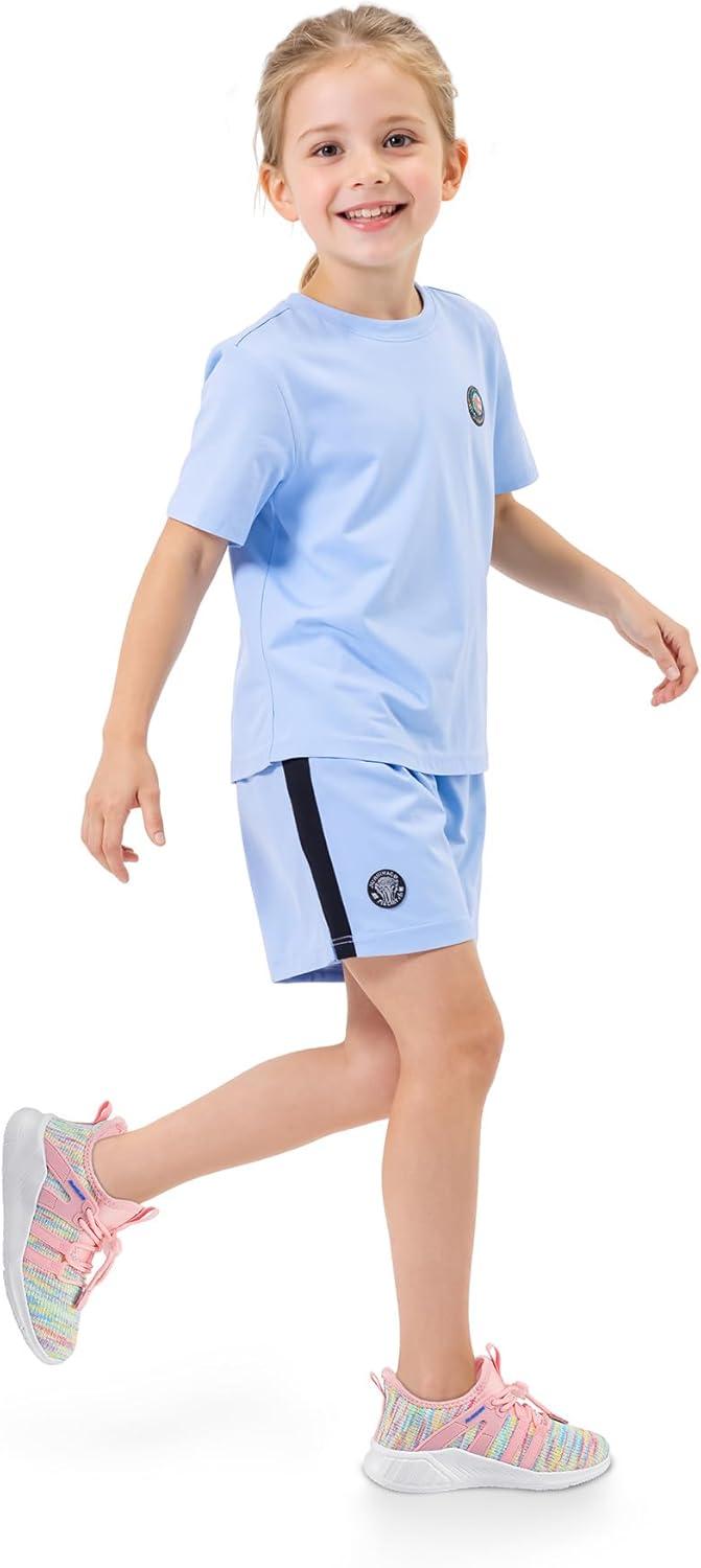 imageRUNSIDE Girls Tennis Shoes Lightweight Sports Kids Sneakers Laceup for RunningWalking ToddlerLittle KidBig KidRainbow Pink