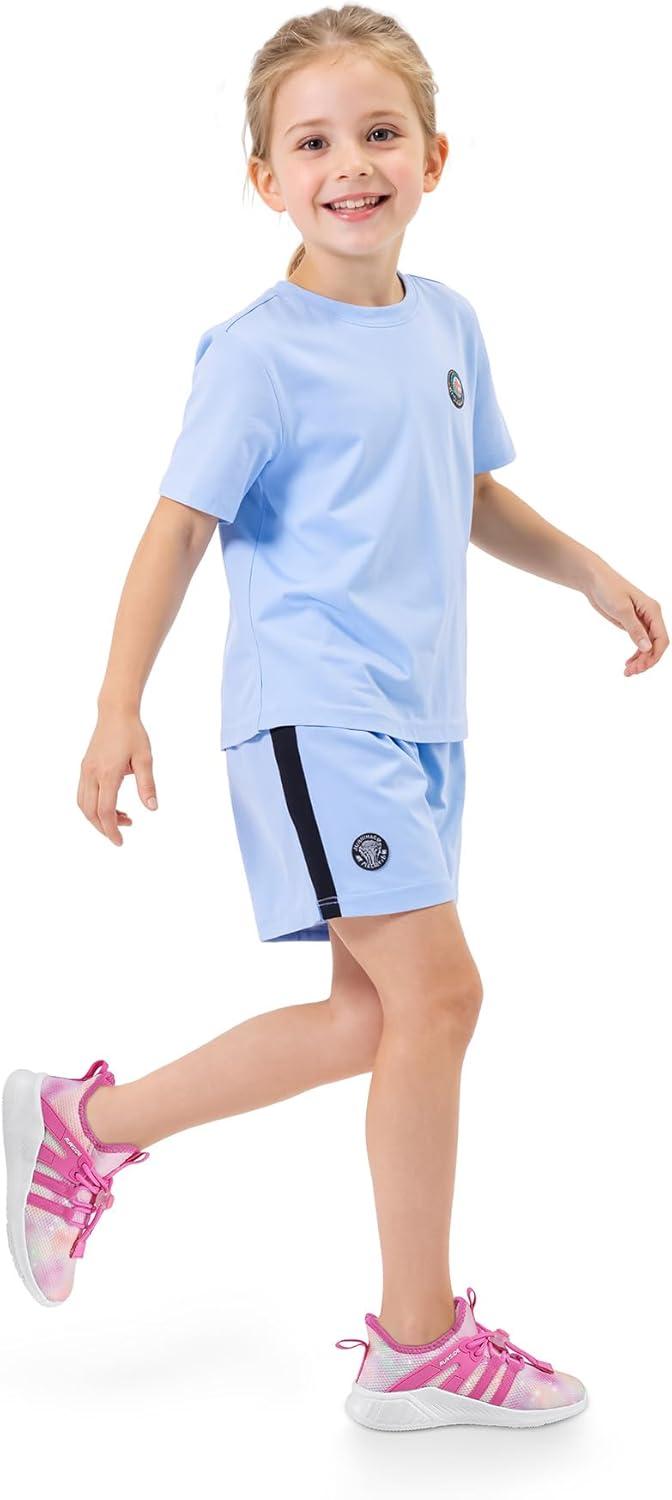 imageRUNSIDE Girls Tennis Shoes Lightweight Sports Kids Sneakers Laceup for RunningWalking ToddlerLittle KidBig KidRose