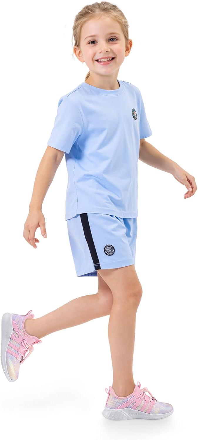 imageRUNSIDE Girls Tennis Shoes Lightweight Sports Kids Sneakers Laceup for RunningWalking ToddlerLittle KidBig KidSparkly Pink