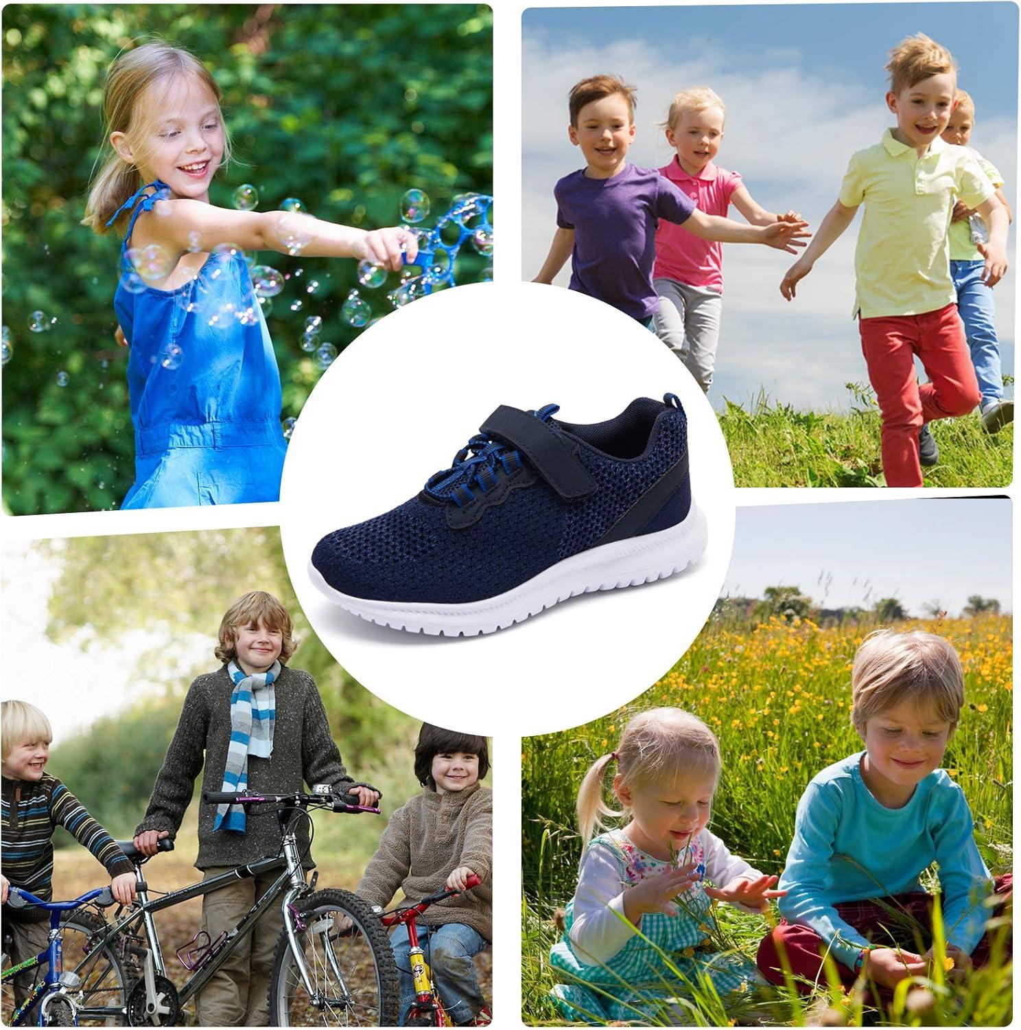 imageRUNSIDE Kids Shoes Boys Girls Sneakers Lightweight Athletic WalkingRunning Tennis ShoesToddlerLittle KidBig KidBnavy