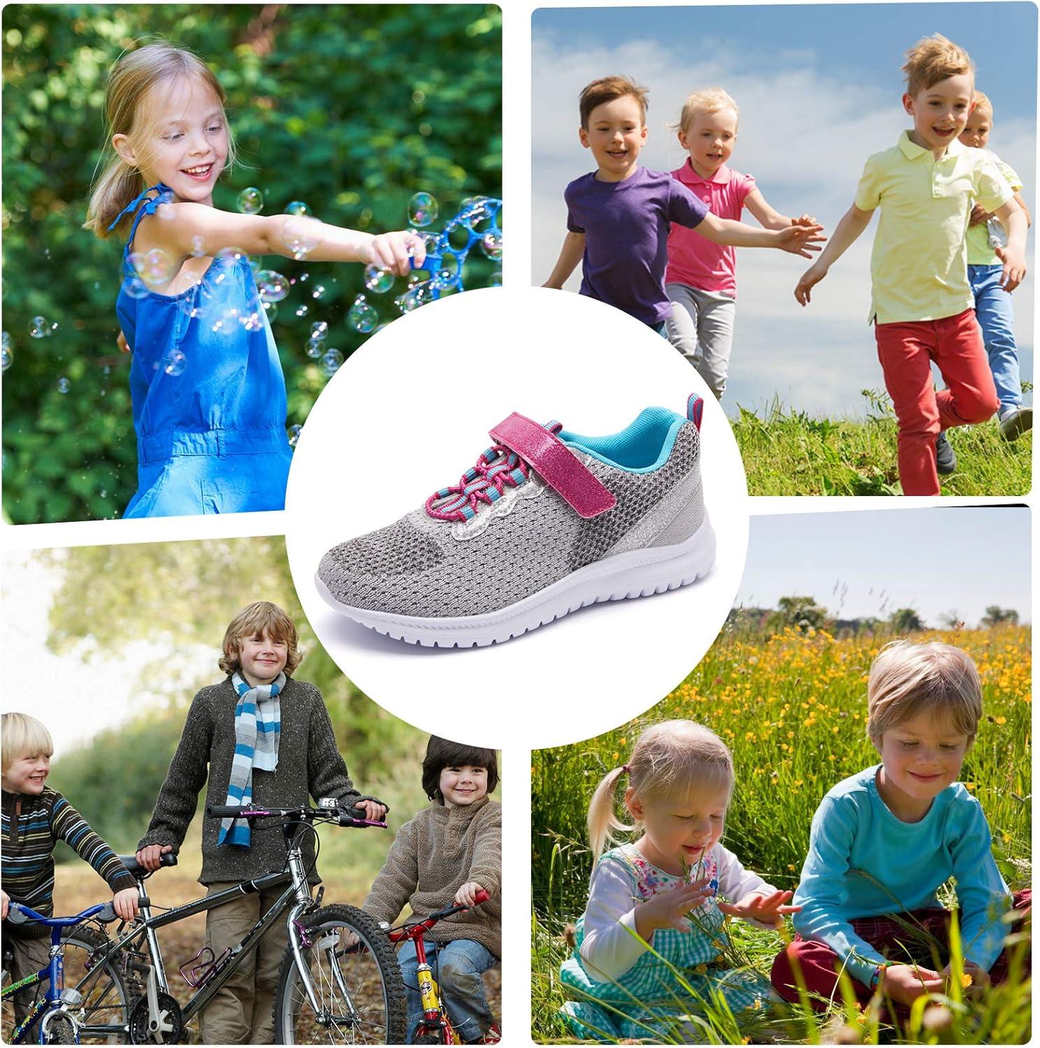 imageRUNSIDE Kids Shoes Boys Girls Sneakers Lightweight Athletic WalkingRunning Tennis ShoesToddlerLittle KidBig KidGrey