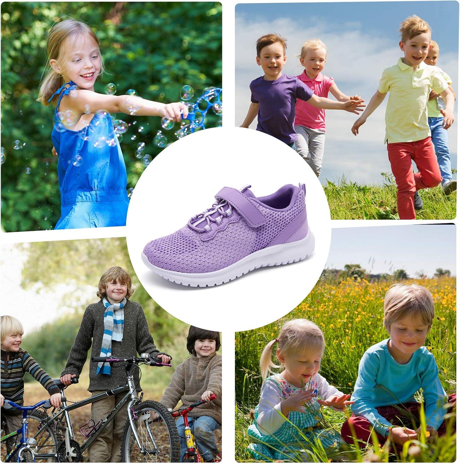 imageRUNSIDE Kids Shoes Boys Girls Sneakers Lightweight Athletic WalkingRunning Tennis ShoesToddlerLittle KidBig KidPurple