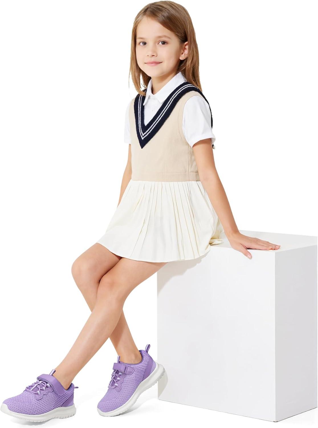 imageRUNSIDE Kids Shoes Boys Girls Sneakers Lightweight Athletic WalkingRunning Tennis ShoesToddlerLittle KidBig KidPurple