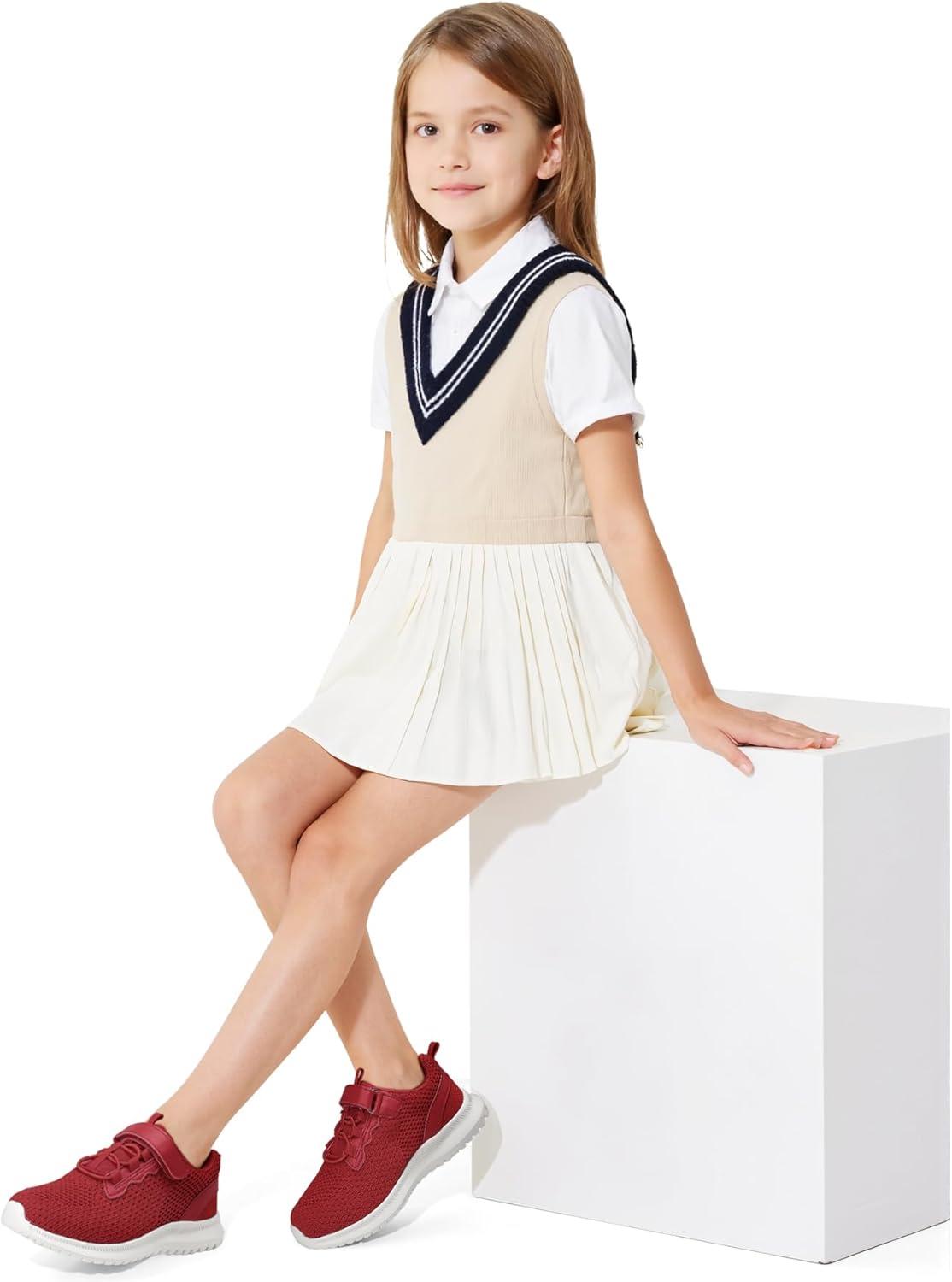 imageRUNSIDE Kids Shoes Boys Girls Sneakers Lightweight Athletic WalkingRunning Tennis ShoesToddlerLittle KidBig KidRed