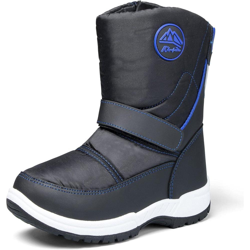 imageK KomForme Boys Girls Snow Boots Waterproof Winter Outdoor BootsToddlerLittle KidBig KidBlackn