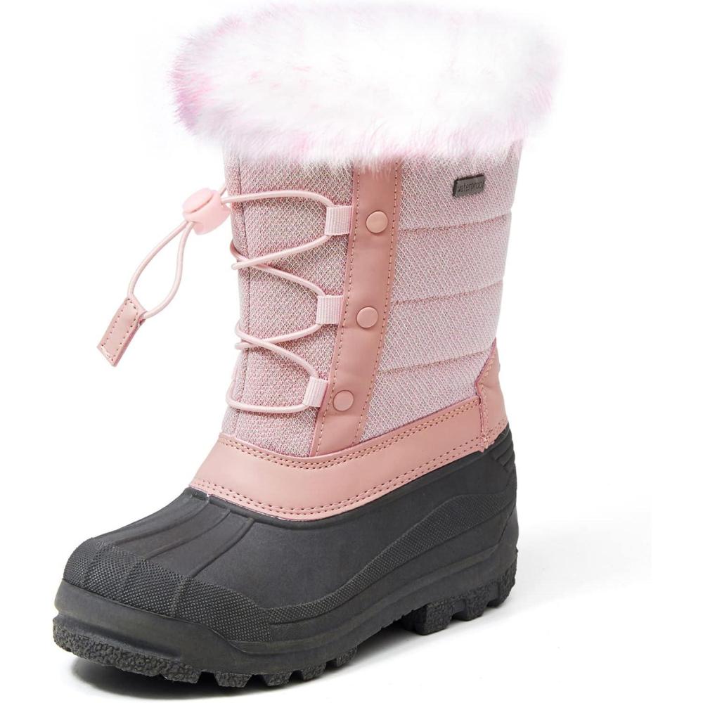 imageK KomForme Boys ampamp Girls Snow Boots Insulated Fur Lined Warm AntiSlip Waterproof Winter Boot ToddlerLittle KidBig KidPink Brilliant