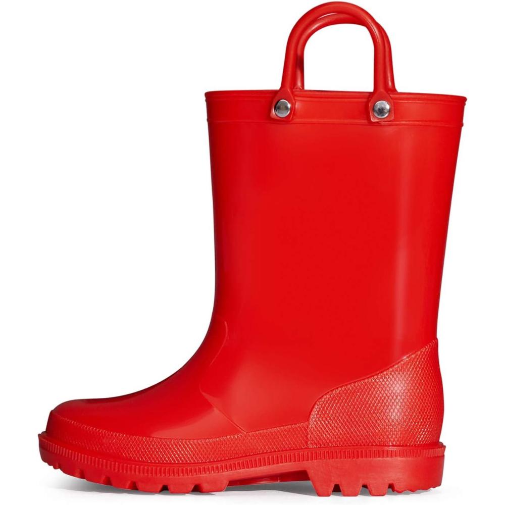 imageK KomForme Kids Girls ampamp Boys Rain Boots with Easyon Handles Waterproof OutdoorsRed