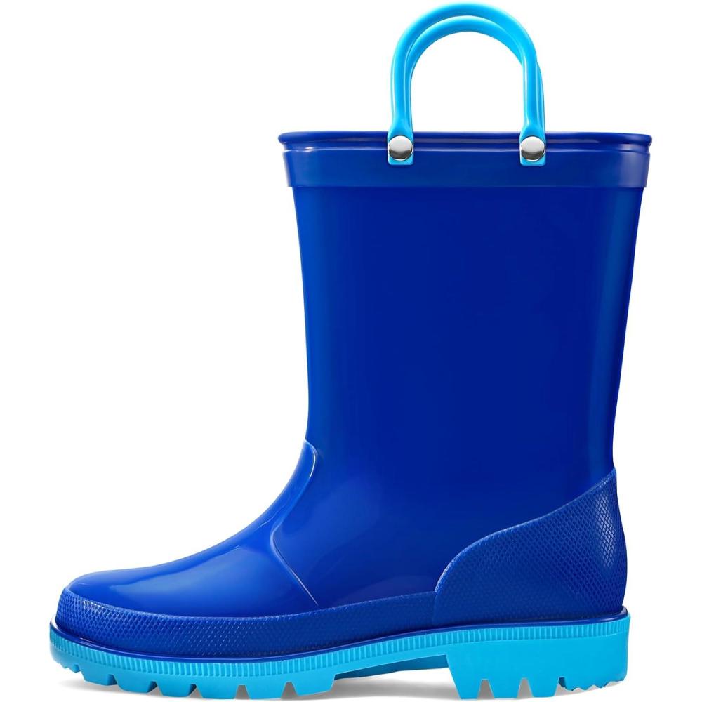 imageK KomForme Kids Girls ampamp Boys Rain Boots with Easyon Handles Waterproof OutdoorsRoyal Blue