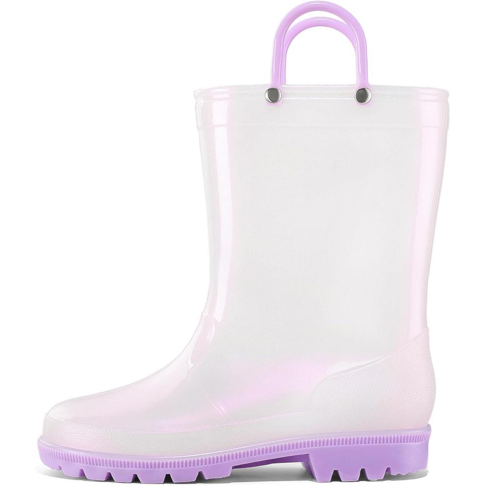 imageK KomForme Kids Girls ampamp Boys Rain Boots with Easyon Handles Waterproof OutdoorsWhite
