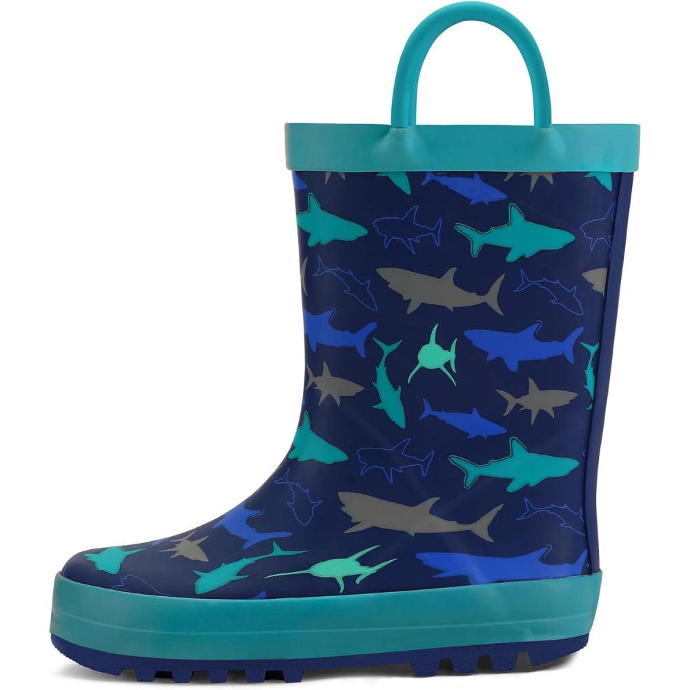imageK KomForme Kids Rain Boots Waterproof Printed Rubber boots with HandlesOcean World
