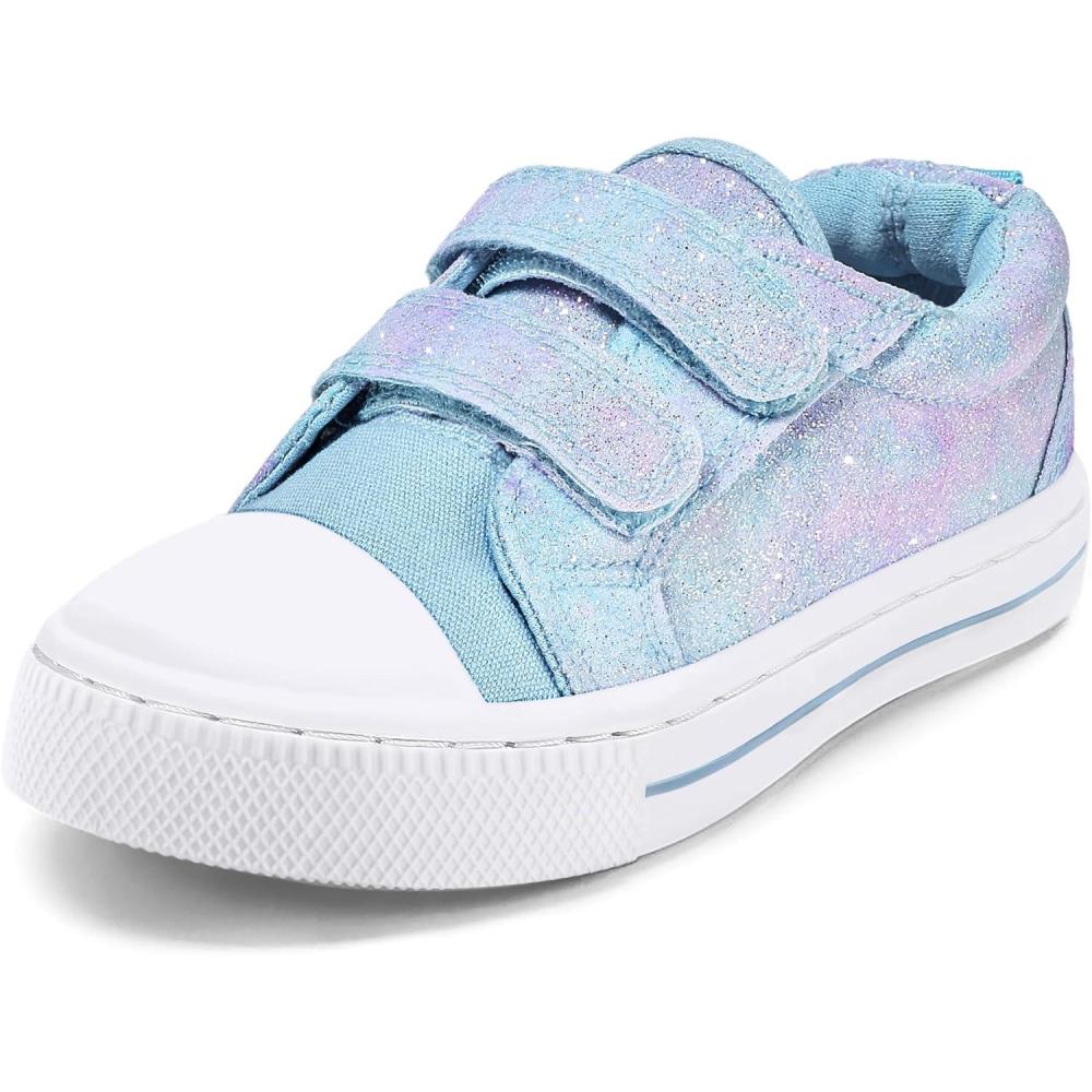 imageK KomForme Sneakers for Boys and GirlsToddler Kids Soft Walking ShoesBlue Glitter