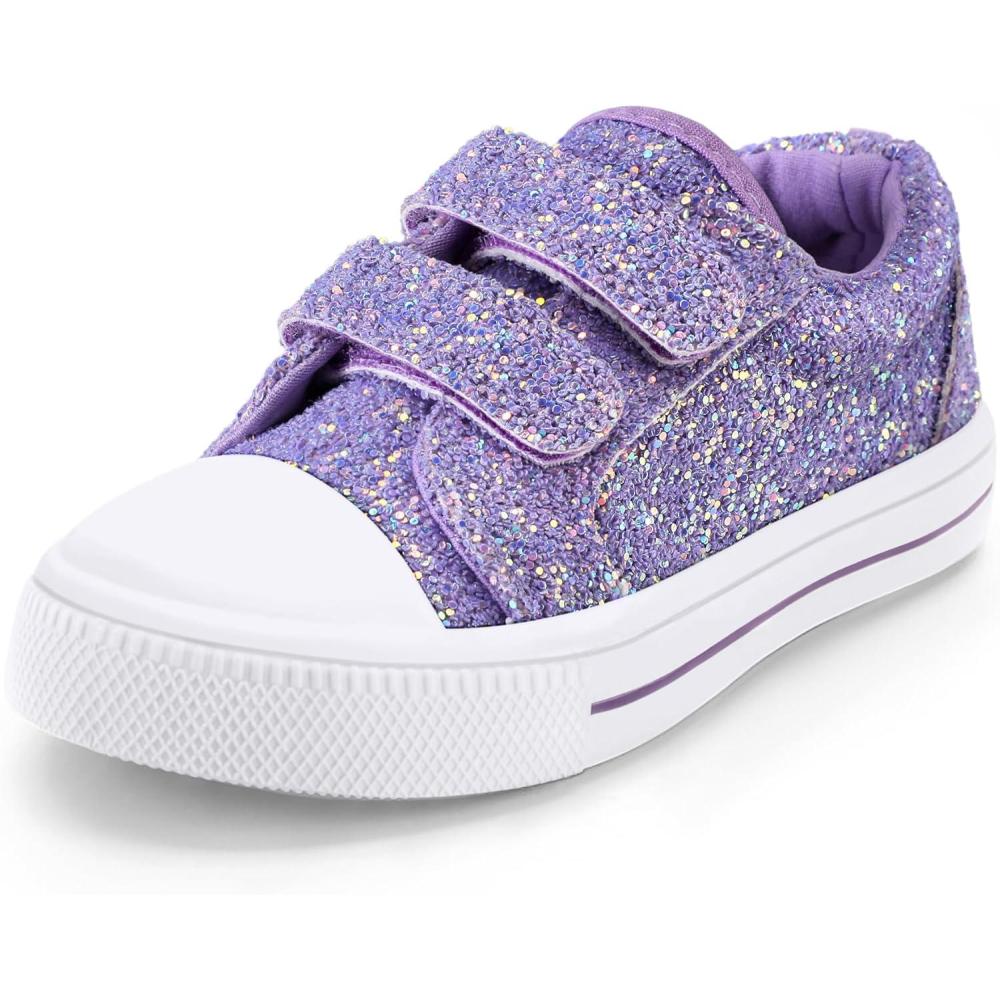 imageK KomForme Sneakers for Boys and GirlsToddler Kids Soft Walking ShoesPurple Glitter