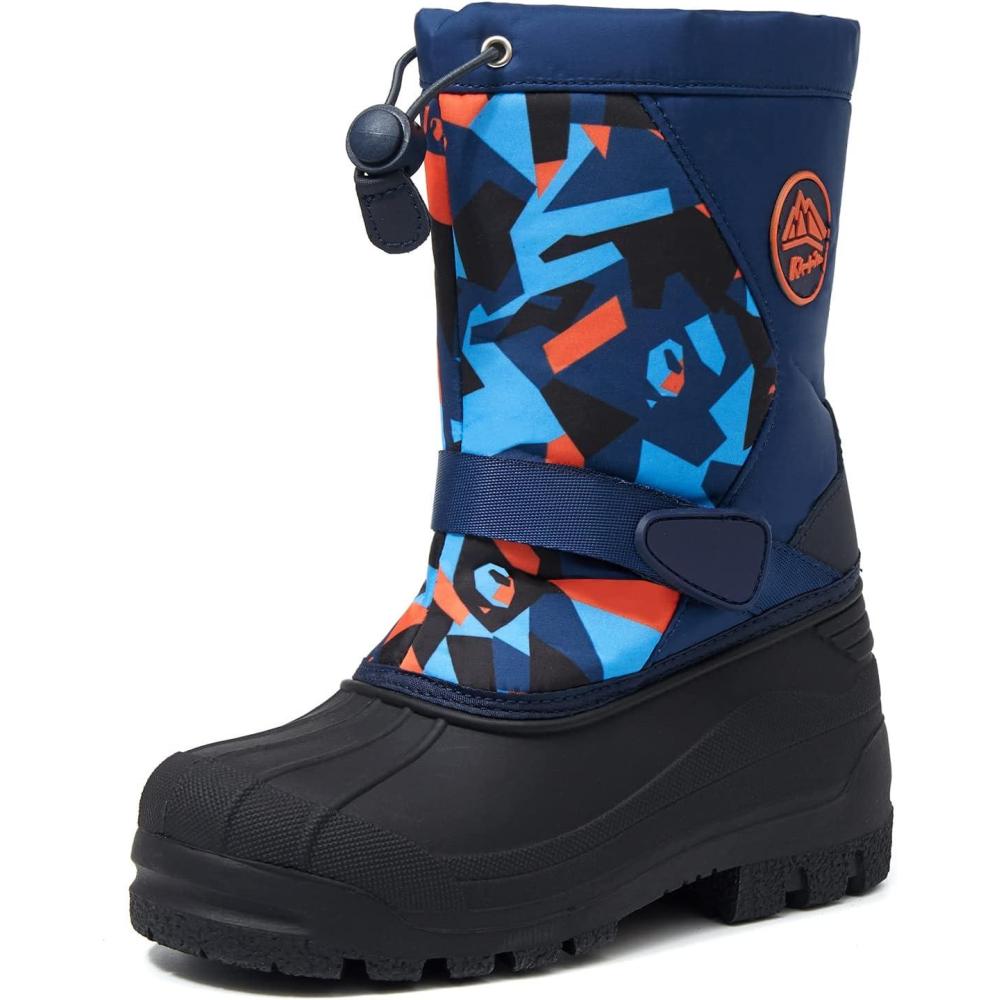 imageK KomForme Snow Boots for Boys ampamp Girls Warm Waterproof Slip Resistant Winter Shoes ToddlerLittle KidBig KidDeepblue
