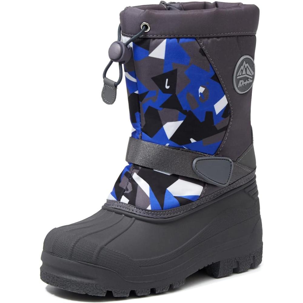 imageK KomForme Snow Boots for Boys ampamp Girls Warm Waterproof Slip Resistant Winter Shoes ToddlerLittle KidBig KidGrayk