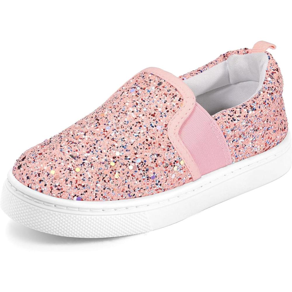 imageK KomForme Toddler Girls Boys Shoes Little Kids Slip on Canvas Sneakers for RunningWalkingColorful Glitter