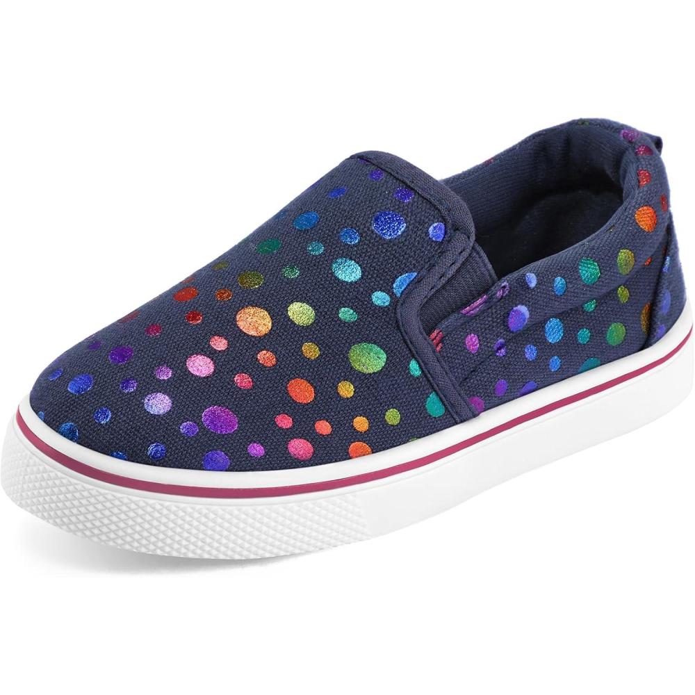 imageK KomForme Toddler Girls Boys Shoes Little Kids Slip on Canvas Sneakers for RunningWalkingDark Dots