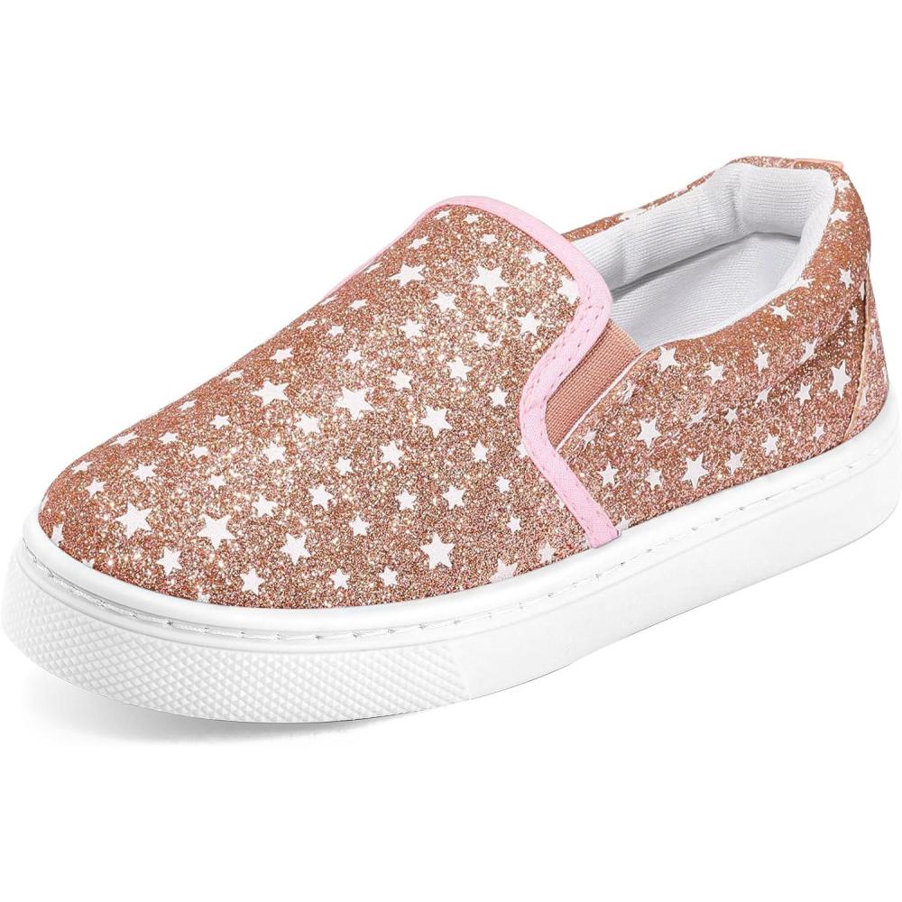 imageK KomForme Toddler Girls Boys Shoes Little Kids Slip on Canvas Sneakers for RunningWalkingStar Glitter