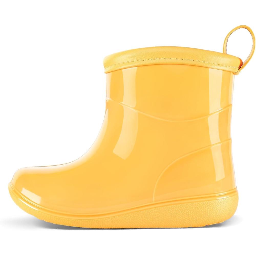 imageK KomForme Toddler Rain Boots Baby Easyon Rain Shoes for Boys and Girls Waterproof Lightweight OutdoorYellow