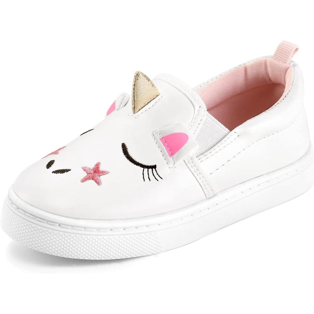 imageK KomForme Toddler Sneakers for Girls Boys Slip On Canvas Walking ShoesAunicorn 3d