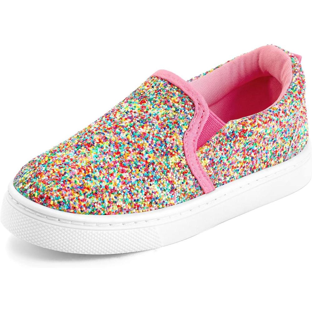 imageK KomForme Toddler Sneakers for Girls Boys Slip On Canvas Walking ShoesColorful