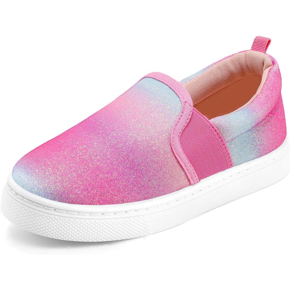 imageK KomForme Toddler Sneakers for Girls Boys Slip On Canvas Walking ShoesGradient Glitter