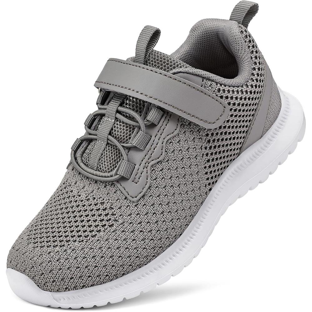 imageRUNSIDE Kids Shoes Boys Girls Sneakers Lightweight Athletic WalkingRunning Tennis ShoesToddlerLittle KidBig KidDark Grey