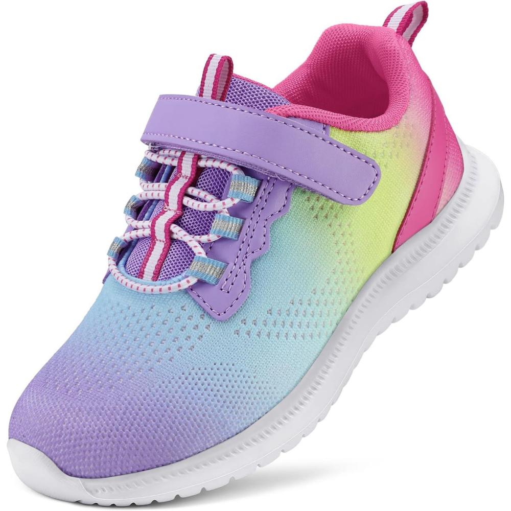 imageRUNSIDE Kids Shoes Boys Girls Sneakers Lightweight Athletic WalkingRunning Tennis ShoesToddlerLittle KidBig KidGradient Purple