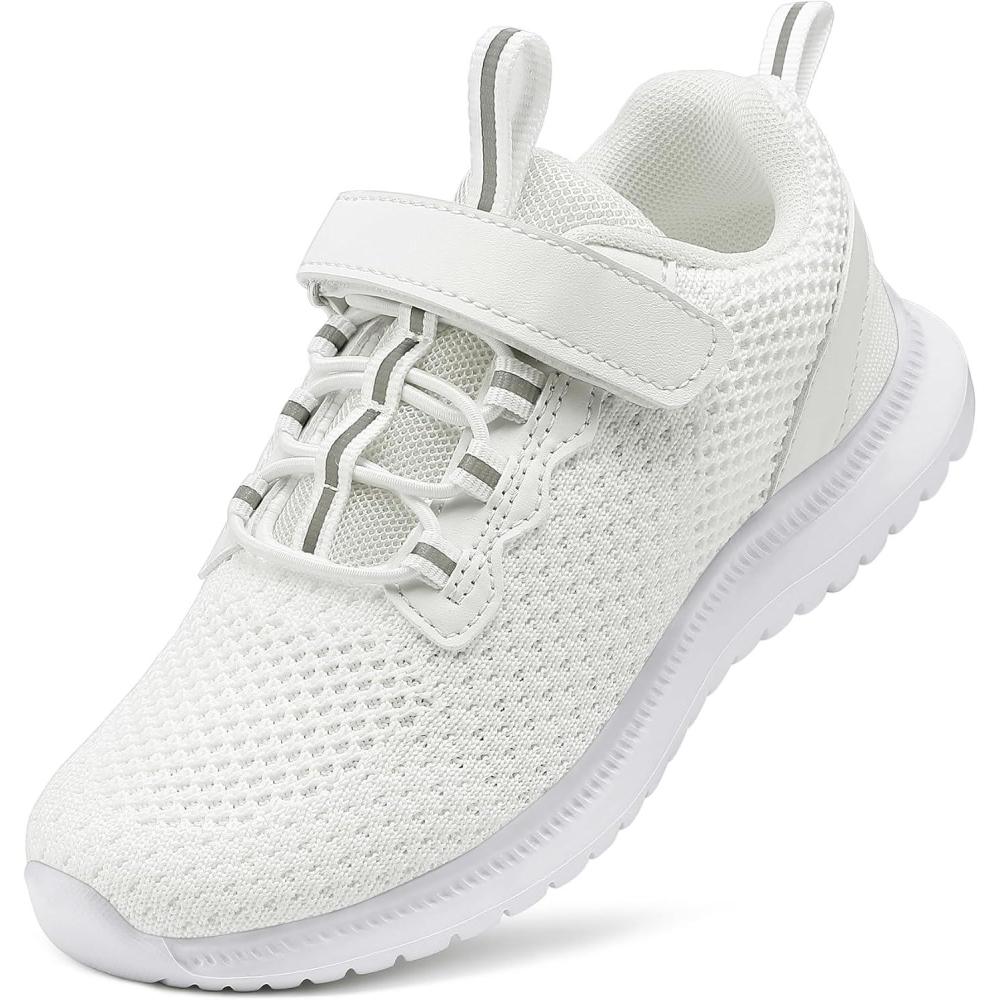 imageRUNSIDE Kids Shoes Boys Girls Sneakers Lightweight Athletic WalkingRunning Tennis ShoesToddlerLittle KidBig KidWhite