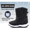 K KomForme Boys Girls Snow Boots Waterproof Winter Outdoor Boots(Toddler/Little Kid/Big Kid)(Black)