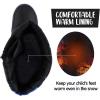 K KomForme Boys Girls Snow Boots Waterproof Winter Outdoor Boots(Toddler/Little Kid/Big Kid)(Black-n)