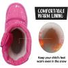 K KomForme Boys Girls Snow Boots Waterproof Winter Outdoor Boots(Toddler/Little Kid/Big Kid)(Pink Star)