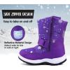 K KomForme Boys Girls Snow Boots Waterproof Winter Outdoor Boots(Toddler/Little Kid/Big Kid)(Purple Star)