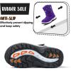 K KomForme Boys Girls Snow Boots Waterproof Winter Outdoor Boots(Toddler/Little Kid/Big Kid)(Purple Star)