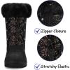 K KomForme Boys & Girls Snow Boots Insulated Fur Lined Warm Anti-Slip Waterproof Winter Boot (Toddler/Little Kid/Big Kid)(Black Glitter)