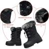 K KomForme Boys & Girls Snow Boots Insulated Fur Lined Warm Anti-Slip Waterproof Winter Boot (Toddler/Little Kid/Big Kid)(Black/Multicolor)