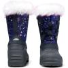 K KomForme Boys & Girls Snow Boots Insulated Fur Lined Warm Anti-Slip Waterproof Winter Boot (Toddler/Little Kid/Big Kid)(Dark Purple)