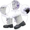 K KomForme Boys & Girls Snow Boots Insulated Fur Lined Warm Anti-Slip Waterproof Winter Boot (Toddler/Little Kid/Big Kid)(Grey)