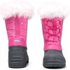 K KomForme Boys & Girls Snow Boots Insulated Fur Lined Warm Anti-Slip Waterproof Winter Boot (Toddler/Little Kid/Big Kid)(Pink)