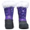 K KomForme Boys & Girls Snow Boots Insulated Fur Lined Warm Anti-Slip Waterproof Winter Boot (Toddler/Little Kid/Big Kid)(Purple)