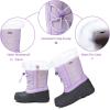 K KomForme Boys & Girls Snow Boots Insulated Fur Lined Warm Anti-Slip Waterproof Winter Boot (Toddler/Little Kid/Big Kid)(Purple Brilliant)