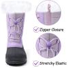 K KomForme Boys & Girls Snow Boots Insulated Fur Lined Warm Anti-Slip Waterproof Winter Boot (Toddler/Little Kid/Big Kid)(Purple Brilliant)
