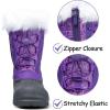 K KomForme Boys & Girls Snow Boots Insulated Fur Lined Warm Anti-Slip Waterproof Winter Boot (Toddler/Little Kid/Big Kid)(Purple/Multicolor)