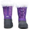 K KomForme Boys & Girls Snow Boots Insulated Fur Lined Warm Anti-Slip Waterproof Winter Boot (Toddler/Little Kid/Big Kid)(Purple/Multicolor)