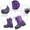 K KomForme Boys & Girls Snow Boots Insulated Fur Lined Warm Anti-Slip Waterproof Winter Boot (Toddler/Little Kid/Big Kid)(Purple/Multicolor)