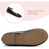 K KomForme Girl’s Ballerina Flat Ankle Strap Dress Ballet Flat Shoes（Toddler/Little Kid/Big Kid）(Black Pu)