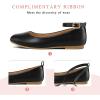 K KomForme Girl’s Ballerina Flat Ankle Strap Dress Ballet Flat Shoes（Toddler/Little Kid/Big Kid）(Black Pu)