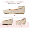 K KomForme Girl’s Ballerina Flat Ankle Strap Dress Ballet Flat Shoes（Toddler/Little Kid/Big Kid）(Golden Glitter)
