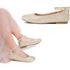 K KomForme Girl’s Ballerina Flat Ankle Strap Dress Ballet Flat Shoes（Toddler/Little Kid/Big Kid）(Golden Glitter)