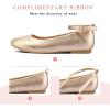 K KomForme Girl’s Ballerina Flat Ankle Strap Dress Ballet Flat Shoes（Toddler/Little Kid/Big Kid）(Golden Pu)