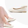 K KomForme Girl’s Ballerina Flat Ankle Strap Dress Ballet Flat Shoes（Toddler/Little Kid/Big Kid）(Ivory White)